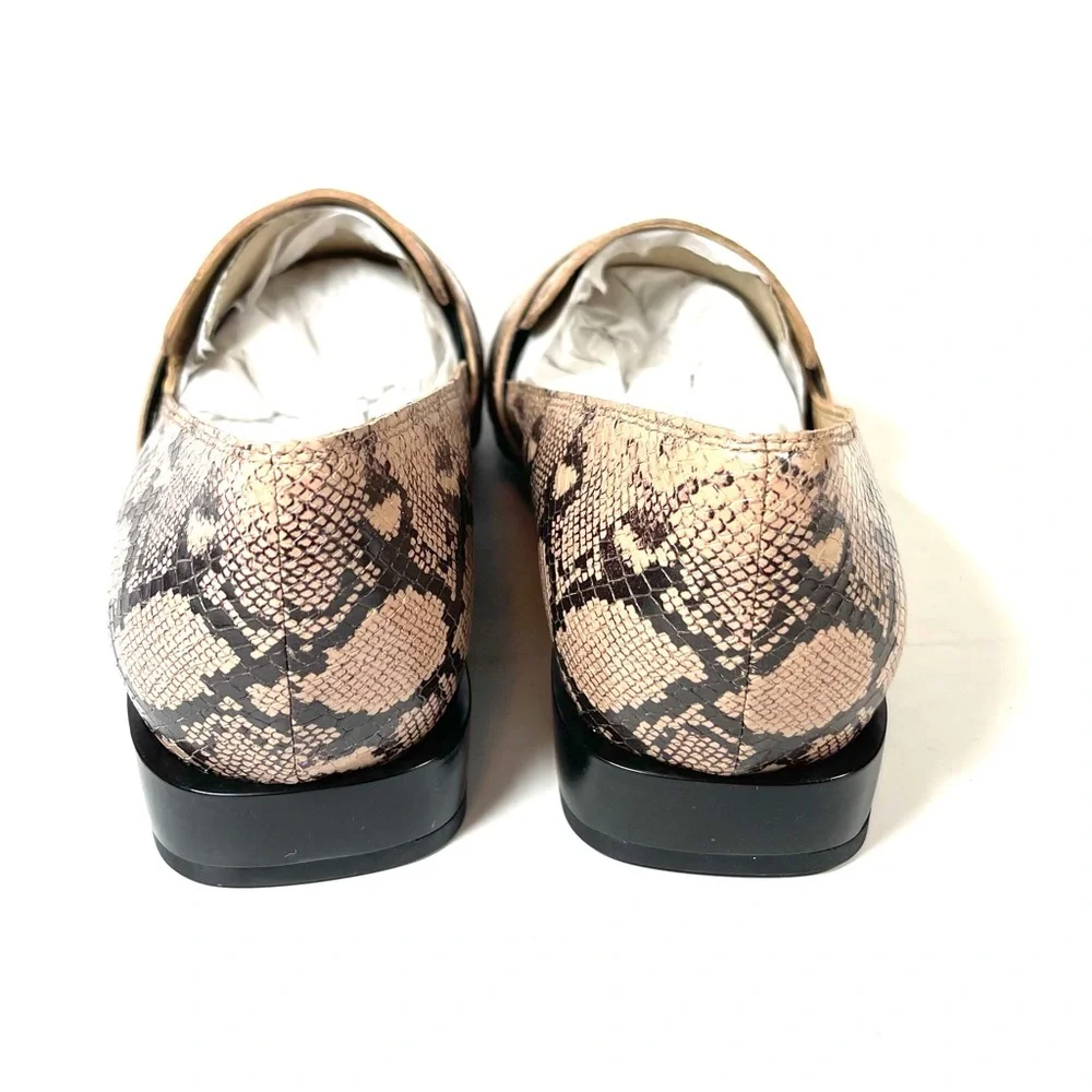 Naturalizer Women's Loafers Barely Nude Snake Prints Leather Size 8W‎
